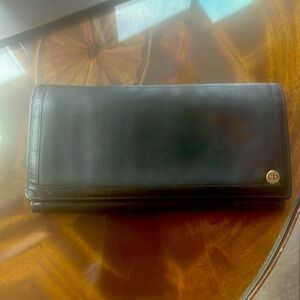 Vintage Dior black leather wallet